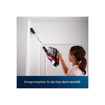 Philips XC7040/01 Hepa Filtreli 1000 W Şarjlı Dikey Süpürge Kırmızı