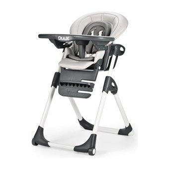 Duux Alkon Metal Emniyet Kemeri 15 kg Kapasiteli Tekerlekli Tepsili Katlanır Portatif Mama Sandalyesi Siyah
