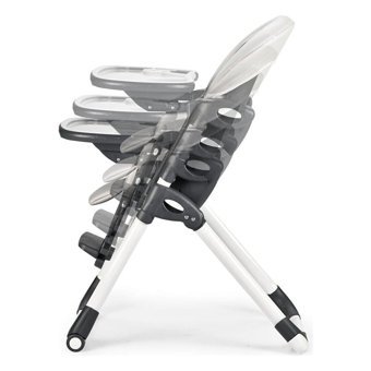 Duux Alkon Metal Emniyet Kemeri 15 kg Kapasiteli Tekerlekli Tepsili Katlanır Portatif Mama Sandalyesi Siyah