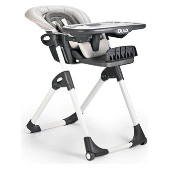 Duux Alkon Metal Emniyet Kemeri 15 kg Kapasiteli Tekerlekli Tepsili Katlanır Portatif Mama Sandalyesi Siyah