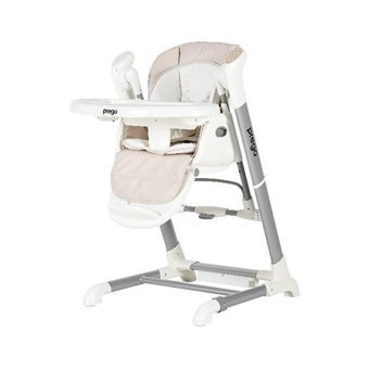 Prego 4023 Trio Plastik Emniyet Kemeri 15 kg Kapasiteli Tepsili Katlanır Mama Sandalyesi Bej