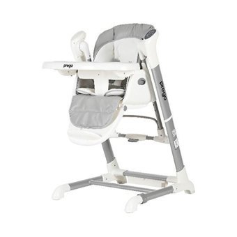 Prego 4023 Trio Plastik Emniyet Kemeri 15 kg Kapasiteli Tepsili Katlanır Mama Sandalyesi Gri