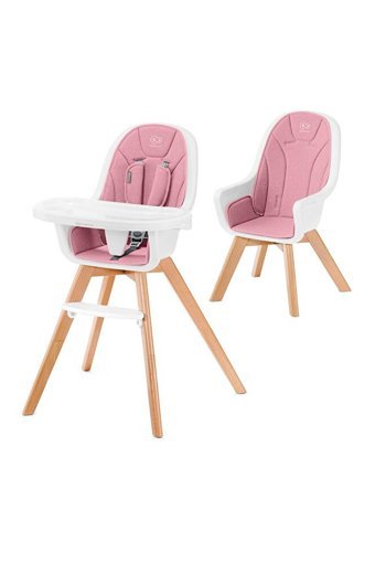 Kinderkraft Tixi Polyester Emniyet Kemeri 9 kg Kapasiteli Tepsili Portatif Mama Sandalyesi Beyaz-Pembe