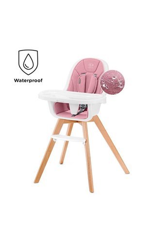 Kinderkraft Tixi Polyester Emniyet Kemeri 9 kg Kapasiteli Tepsili Portatif Mama Sandalyesi Beyaz-Pembe