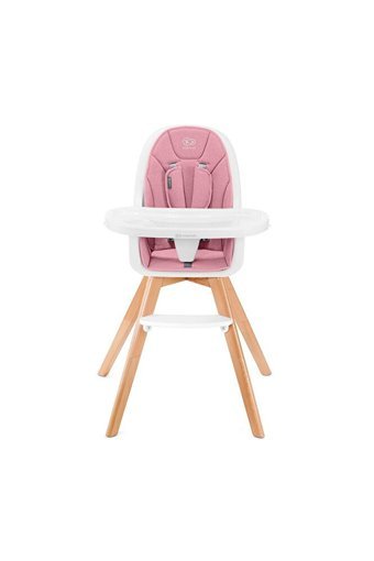 Kinderkraft Tixi Polyester Emniyet Kemeri 9 kg Kapasiteli Tepsili Portatif Mama Sandalyesi Beyaz-Pembe