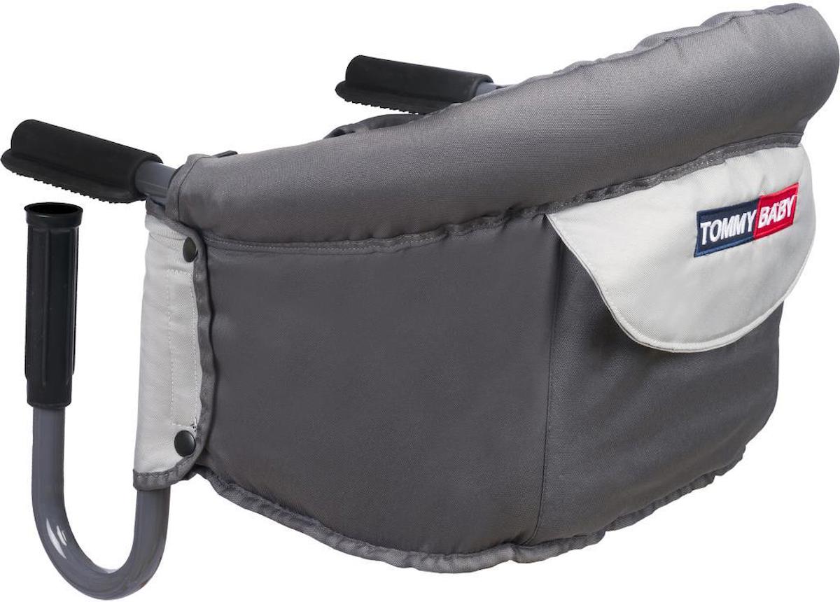 Tommybaby Kumaş - Metal 15 kg Kapasiteli Katlanır Mama Sandalyesi Gri