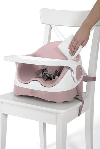 Mamas & Papas Plastik Emniyet Kemeri 15 kg Kapasiteli Tepsili Portatif Mama Sandalyesi Pembe