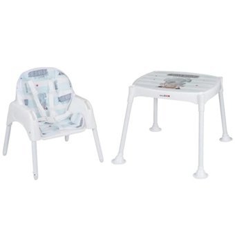 Babydoor Plastik Emniyet Kemeri 18 kg Kapasiteli Tepsili Mama Sandalyesi Mavi