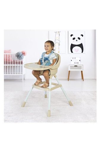 Fisher Price Metal Emniyet Kemeri Tepsili Mama Sandalyesi Krem
