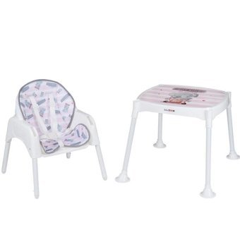 Babydoor Plastik Emniyet Kemeri 18 kg Kapasiteli Tepsili Mama Sandalyesi Pembe