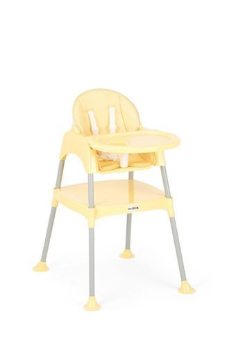 Babydoor Breeze Plastik Emniyet Kemeri 18 kg Kapasiteli Tepsili Mama Sandalyesi Sarı