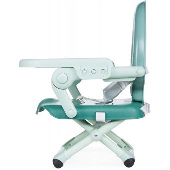 Chicco Booster Seat Pocket Snack Plastik Emniyet Kemeri 15 kg Kapasiteli Tepsili Katlanır Portatif Mama Sandalyesi Yeşil