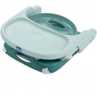 Chicco Booster Seat Pocket Snack Plastik Emniyet Kemeri 15 kg Kapasiteli Tepsili Katlanır Portatif Mama Sandalyesi Yeşil