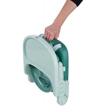 Chicco Booster Seat Pocket Snack Plastik Emniyet Kemeri 15 kg Kapasiteli Tepsili Katlanır Portatif Mama Sandalyesi Yeşil