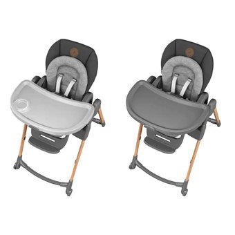 Maxi-Cosi Ahşap-Plastik Emniyet Kemeri Tekerlekli Tepsili Katlanır Mama Sandalyesi Gri