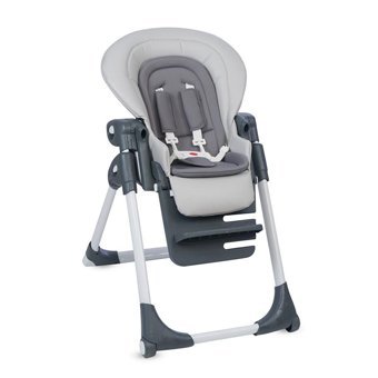4 Baby AB-100 Formula Deri Emniyet Kemeri 15 kg Kapasiteli Tekerlekli Tepsili Katlanır Portatif Mama Sandalyesi Gri