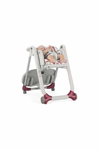 Chicco New Polly Progress Metal Emniyet Kemeri Tekerlekli Tepsili Katlanır Mama Sandalyesi Gri