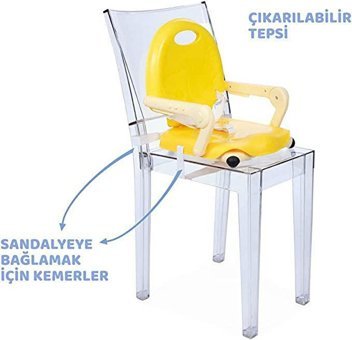 Chicco Pocket Snack Plastik Emniyet Kemeri Tepsili Katlanır Portatif Mama Sandalyesi Sarı
