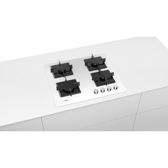 Siemens EN6C2PO12O Beyaz Cam 4 Gözlü Gazlı Ankastre Ocak