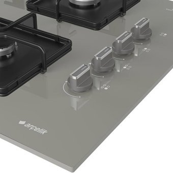 Arçelik OCD K 651 EG Gri Cam 4 Gözlü Gazlı Ankastre Ocak