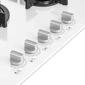 Arçelik OCD T 752-1 DWKB Beyaz Cam 5 Gözlü Wok Gözlü Gazlı Ankastre Ocak