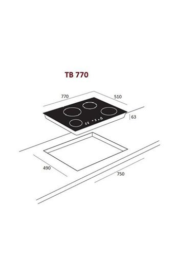 Teka TB 770 Siyah Cam 4 Gözlü Elektrikli Ankastre Ocak