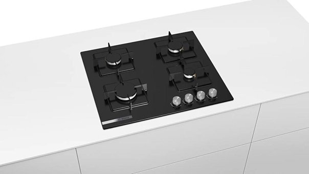 Bosch PNP6C6O12O Siyah Cam 4 Gözlü Gazlı Ankastre Ocak