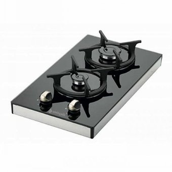 Eminçelik SH 4120 BG30 Siyah Cam 2 Gözlü Gazlı Ankastre Ocak