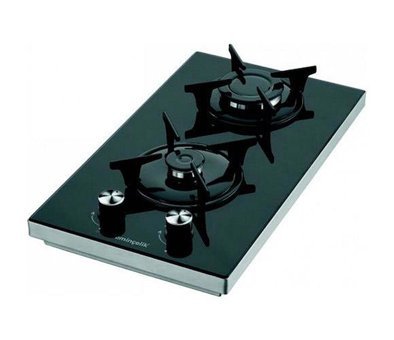 Eminçelik SH 4120 BG30 Siyah Cam 2 Gözlü Gazlı Ankastre Ocak