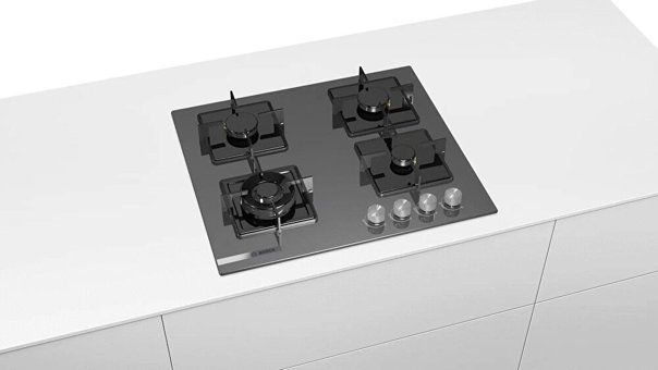 Bosch PNH6C9012O Antrasit Cam 4 Gözlü Wok Gözlü Doğalgazlı Ankastre Ocak