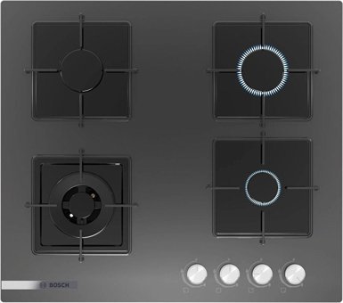 Bosch PNH6C9012O Antrasit Cam 4 Gözlü Wok Gözlü Doğalgazlı Ankastre Ocak