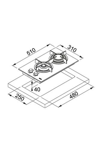 Franke FHCR 302 2G HE BK C 625 Siyah Cam 2 Gözlü Gazlı Ankastre Ocak