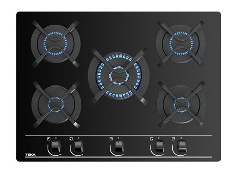 Teka GBC 75030 KBN Siyah Cam 5 Gözlü Wok Gözlü Gazlı Ankastre Ocak