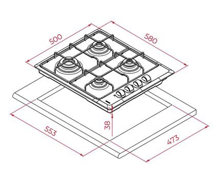 Teka HLX 640 KBA0E IX Paslanmaz Çelik 4 Gözlü Gazlı Ankastre Inox Ocak