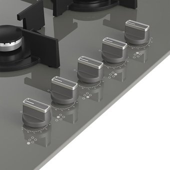 Arçelik OCD T 752-1 DWKG Gri Cam 5 Gözlü Wok Gözlü Gazlı Ankastre Ocak