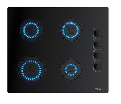 Teka GBE 64002 KBC BK Siyah Cam 4 Gözlü Gazlı Ankastre Ocak