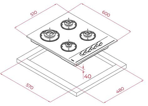 Teka GBE 64002 KBC BK Siyah Cam 4 Gözlü Gazlı Ankastre Ocak