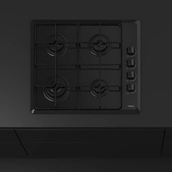 Teka HLX 640 KBC0E Paslanmaz Çelik 4 Gözlü Doğalgazlı Ankastre Siyah Ocak