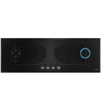 Vinola 1200-08 Siyah Cam 4 Gözlü Wok Gözlü Gazlı Ankastre Ocak