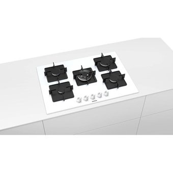 Siemens EN7B2QO12O Beyaz Cam 5 Gözlü Wok Gözlü Gazlı Ankastre Ocak