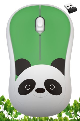 Vetech KM-V1752 Yatay Kablosuz Beyaz - Yeşil Mouse