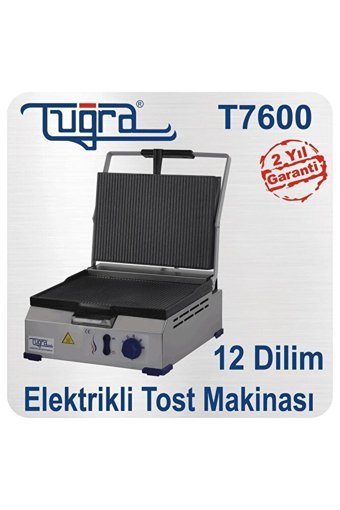 Tuğra J460 12 Dilim Döküm 900 W Gri Tost Makinesi