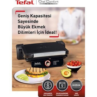 Tefal GC2228 6 Dilim Granit Çıkarılabilir Plaka 1800 W Siyah Tost Makinesi