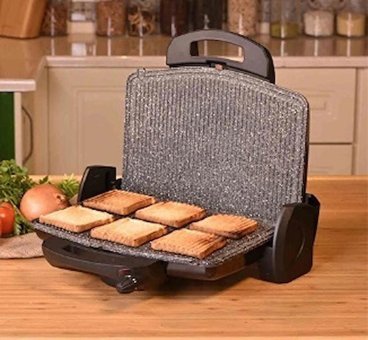 Bambum Gustava Compact 6 Dilim Granit Çıkarılabilir Plaka 1800 W Izgara Gri Tost Makinesi