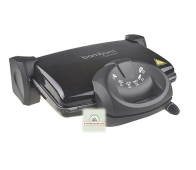Bambum Gustava Compact 6 Dilim Granit Çıkarılabilir Plaka 1800 W Izgara Siyah Tost Makinesi