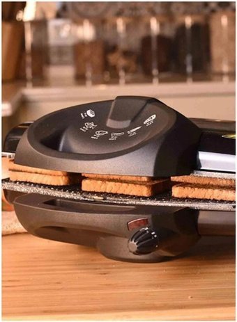 Bambum Gustava Compact 6 Dilim Granit Çıkarılabilir Plaka 1800 W Izgara Siyah Tost Makinesi