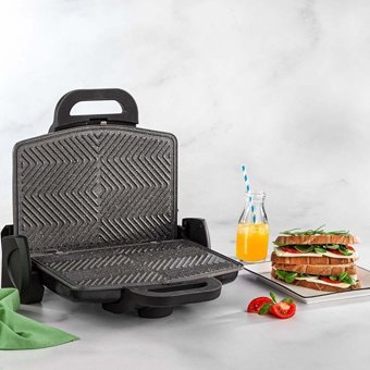 Schafer 6 Dilim Döküm Çıkarılabilir Plaka 1600 W Izgara Siyah Tost Makinesi