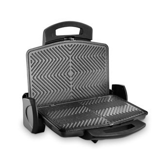 Schafer 6 Dilim Döküm Çıkarılabilir Plaka 1600 W Izgara Siyah Tost Makinesi