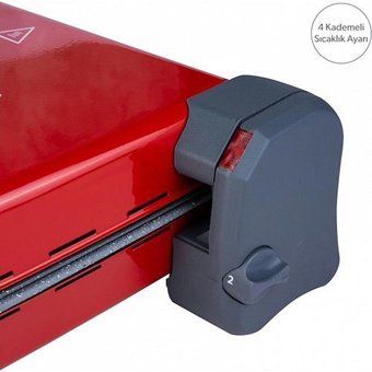 Homend 1331H 4 Dilim Granit Çıkarılabilir Plaka 1800 W Izgara Kırmızı Tost Makinesi