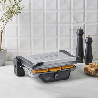 Karaca Gastro Classic 6 Dilim Döküm Çıkarılabilir Plaka 2000 W Izgara Gümüş Tost Makinesi